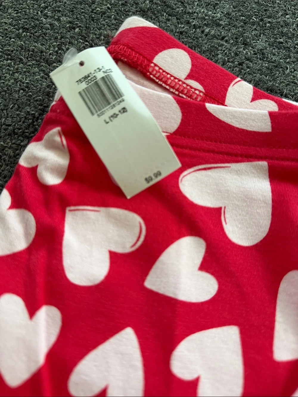 Old Navy Red Leggings with White Heart Print